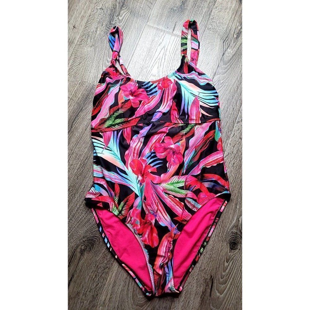 MYNAH Hawaiin Floral One Piece Swimsuit Women's Size 20